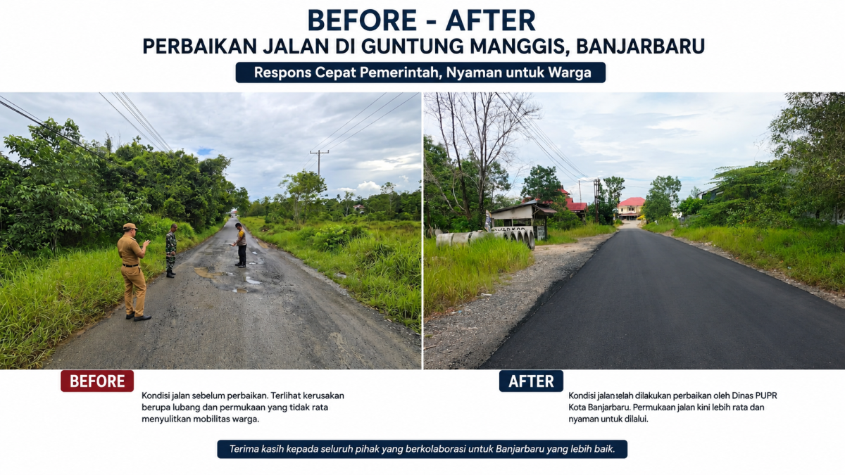 Gerak Cepat Pemerintah Kota Banjarbaru Tangani Jalan Rusak Tuai Apresiasi Warga