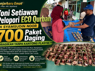 Yoni Setiawan Pelopori ECO Qurban di Syamsudin Noor, 700 Paket Daging Dibagikan Tanpa Kantong Plastik