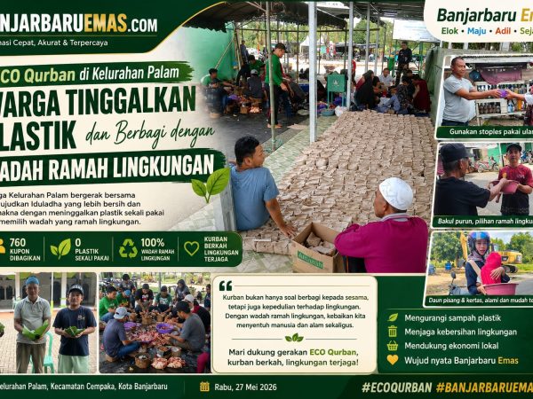 ECO Qurban di Kelurahan Palam, Warga Tinggalkan Plastik dan Berbagi dengan Wadah Ramah Lingkungan