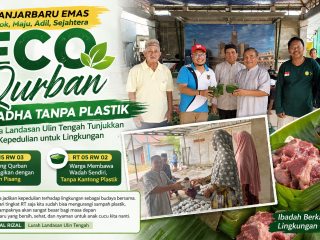RT 05 dan RT 15 Landasan Ulin Tengah Pelopori ECO Qurban, Daun Pisang dan Wadah Warga Gantikan Plastik Saat Iduladha
