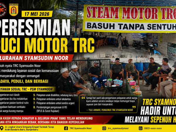 TRC Syamsudin Noor Resmikan Usaha Cuci Motor, Topang Layanan Ambulans dan Bantuan Sosial Warga