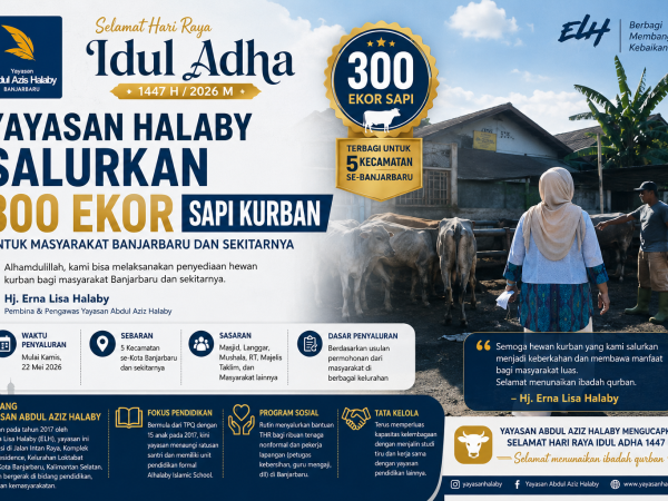 Yayasan Abdul Aziz Halaby Distribusikan 300 Ekor Sapi Kurban untuk Warga Banjarbaru