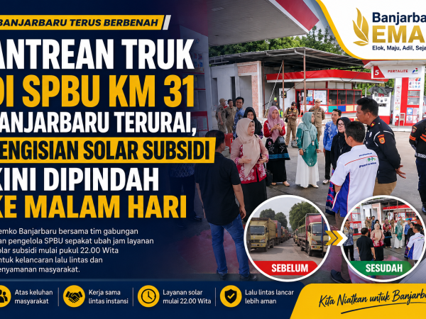 Antrean Truk di SPBU KM 31 Banjarbaru Terurai, Pengisian Solar Subsidi Kini Dipindah ke Malam Hari