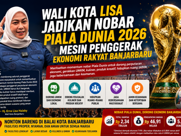 Wali Kota Lisa Jadikan Nobar Piala Dunia 2026 Mesin Penggerak Ekonomi Rakyat Banjarbaru