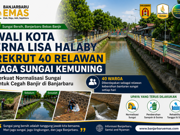 Wali Kota Erna Lisa Halaby Rekrut 40 Relawan Jaga Sungai Kemuning, Perkuat Normalisasi Sungai untuk Cegah Banjir di Banjarbaru