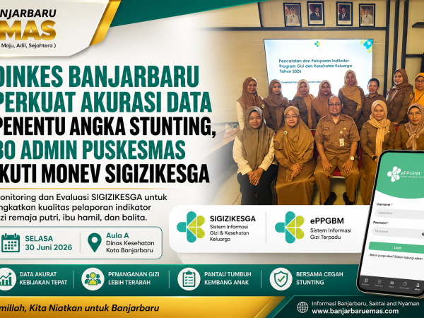 Dinkes Banjarbaru Perkuat Akurasi Data Penentu Angka Stunting, 30 Admin Puskesmas Ikuti Monev SIGIZIKESGA