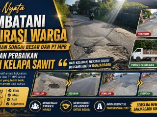 Jembatani Aspirasi Warga, Kelurahan Sungai Besar dan PT MPB Wujudkan Perbaikan Jalan Kelapa Sawit