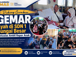 Dukung Gerakan GEMAR, Ayah di SDN 1 Sungai Besar Antusias Ambil Rapor Anak