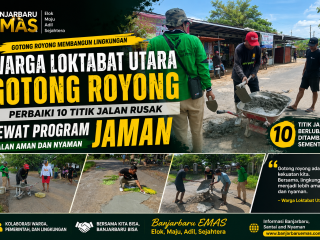 Warga Loktabat Utara Gotong Royong Perbaiki 10 Titik Jalan Rusak Lewat Program JAMAN