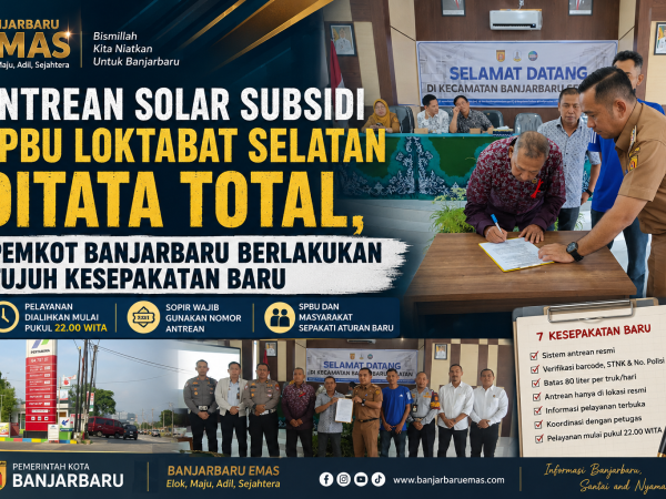 Antrean Solar Subsidi SPBU Loktabat Selatan Ditata Total, Pemkot Banjarbaru Berlakukan Tujuh Kesepakatan Baru