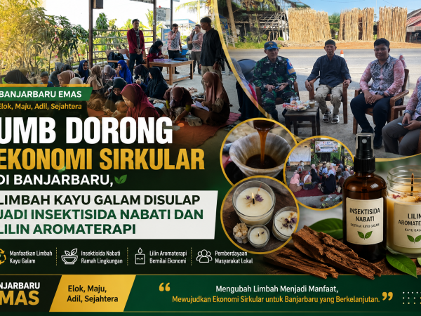 UMB Dorong Ekonomi Sirkular di Banjarbaru, Limbah Kayu Galam Disulap Jadi Insektisida Nabati dan Lilin Aromaterapi