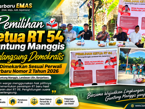 Pemilihan Ketua RT 54 Guntung Manggis Berlangsung Demokratis, RT 06 Dimekarkan Sesuai Perwali Banjarbaru Nomor 2 Tahun 2026