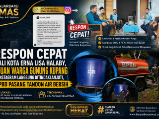 Respon Cepat Wali Kota Erna Lisa Halaby, Aduan Warga Gunung Kupang di Instagram Langsung Ditindaklanjuti, BPBD Pasang Tandon Air Bersih