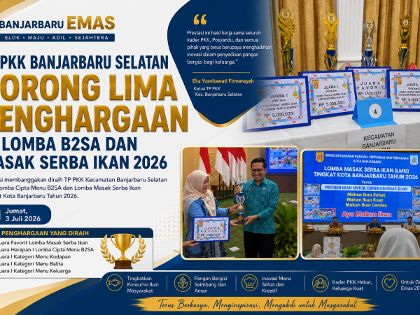 TP PKK Banjarbaru Selatan Borong Lima Penghargaan di Lomba B2SA dan Masak Serba Ikan 2026