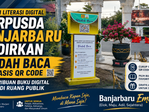 Darpusda Banjarbaru Hadirkan Wadah Baca Berbasis QR Code, Akses Ribuan Buku Digital Gratis di Ruang Publik
