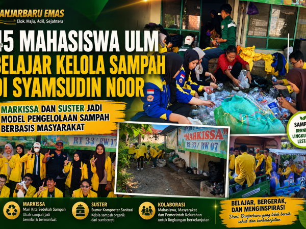 45 Mahasiswa ULM Belajar Kelola Sampah di Syamsudin Noor, MARKISSA dan SUSTER Jadi Model Pengelolaan Sampah Berbasis Masyarakat