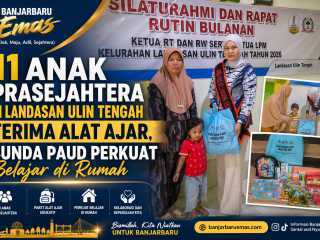 11 Anak Prasejahtera di Landasan Ulin Tengah Terima Alat Ajar, Bunda PAUD Perkuat Belajar di Rumah