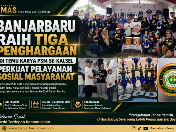 Banjarbaru Raih Tiga Penghargaan di Temu Karya PSM se-Kalsel, Perkuat Pelayanan Sosial Masyarakat