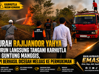 Lurah Rajijanoor Yahya Turun Langsung Tangani Karhutla di Guntung Manggis, Api Berhasil Dicegah Meluas ke Permukiman