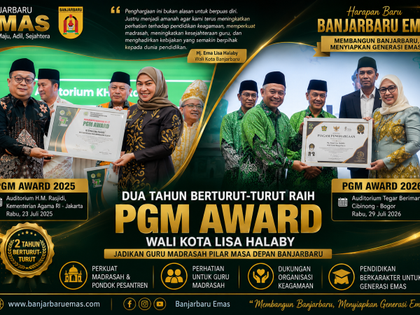 Dua Tahun Berturut-turut Raih PGM Award, Wali Kota Lisa Halaby Jadikan Guru Madrasah Pilar Masa Depan Banjarbaru