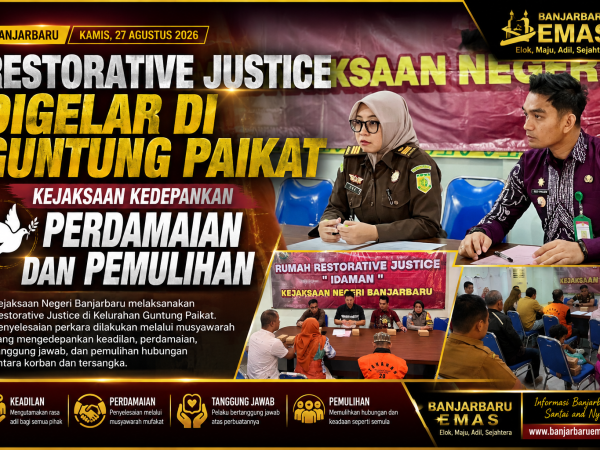 Restorative Justice Digelar di Guntung Paikat, Kejaksaan Kedepankan Perdamaian dan Pemulihan