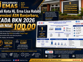 Wali Kota Hj. Erna Lisa Halaby Apresiasi ASN Banjarbaru, IKADA BKN 2026 Raih Nilai 100,00