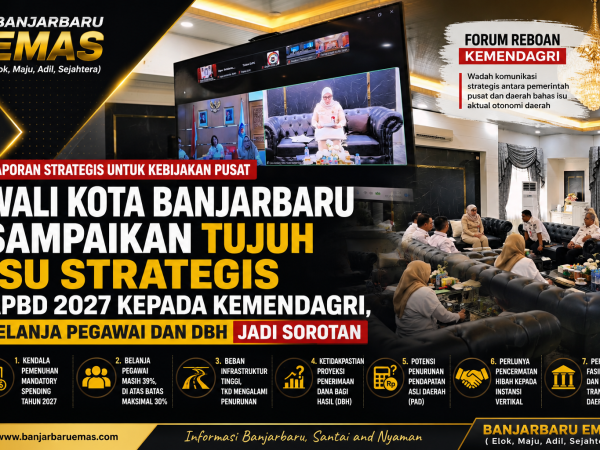 Wali Kota Banjarbaru Sampaikan Tujuh Isu Strategis APBD 2027 kepada Kemendagri, Belanja Pegawai dan DBH Jadi Sorotan