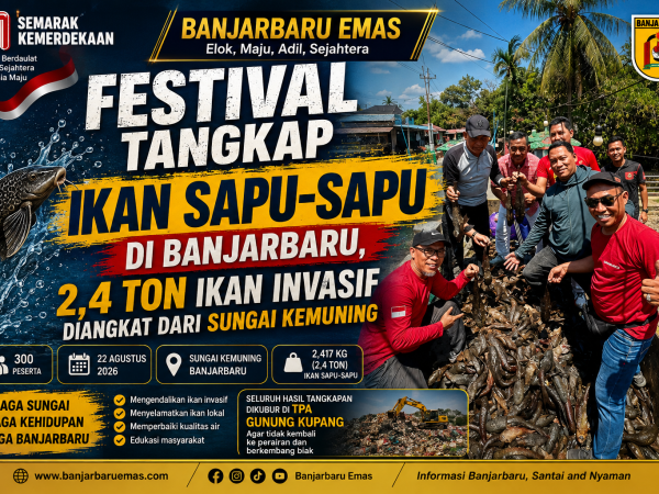 Festival Tangkap Ikan Sapu-Sapu di Banjarbaru, 2,4 Ton Ikan Invasif Diangkat dari Sungai Kemuning