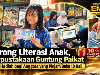 Dorong Literasi Anak, Perpustakaan Guntung Paikat Beri Hadiah bagi Anggota yang Pinjam Buku 10 Kali