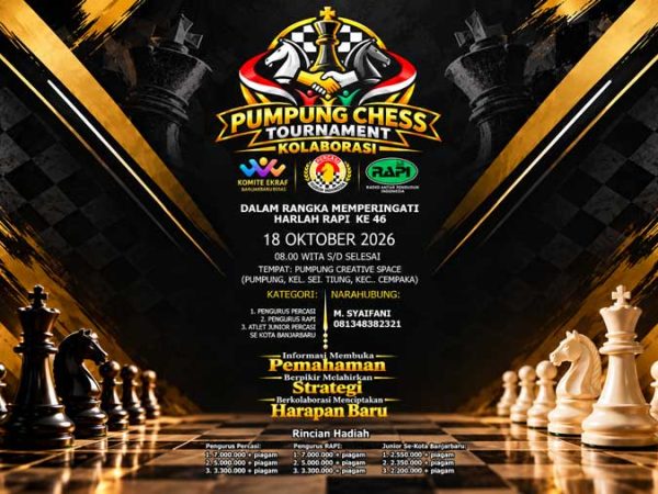 Sambut Harlah ke-46, RAPI Banjarbaru Gandeng Komite EKRAF dan PERCASI Gelar Pumpung Chess Tournament 2026